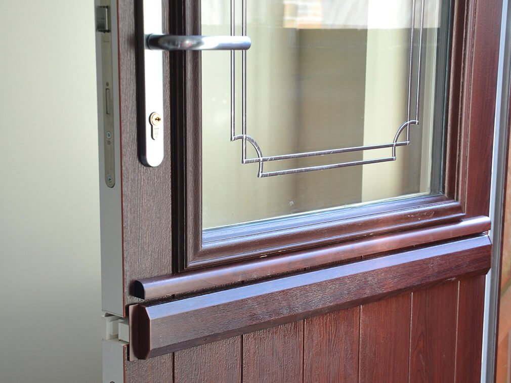 Rosewood uPVC stable door close up