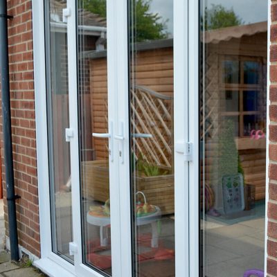 White uPVC french door close up