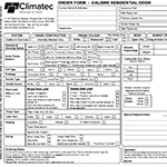 Calibre Door Order Form