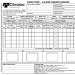 Calibre Window Order Form