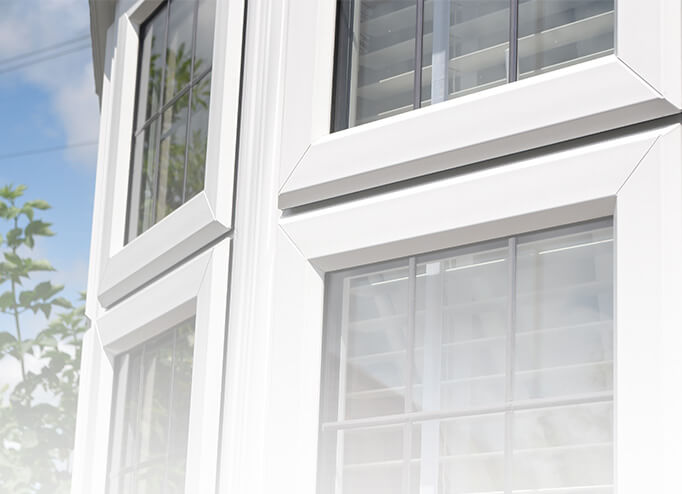 White uPVC bay window