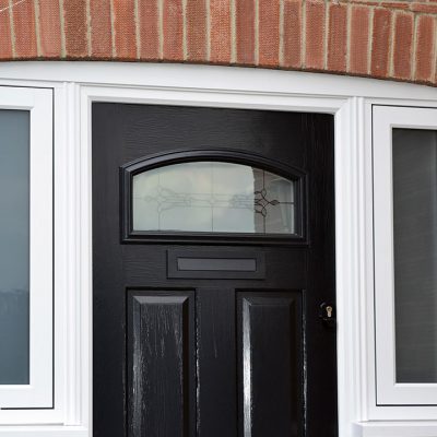 Black Composite Door from Solidor in White Frame