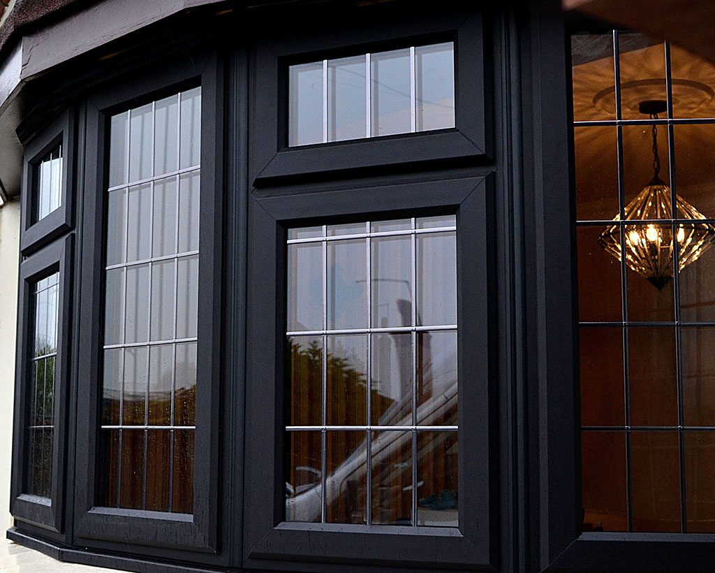 upvc Bay Window in Midnight Black