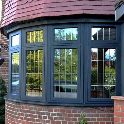 Midnight Black Flush Sash Bay Window